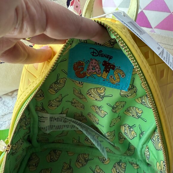 DISNEY PARKS - Loungefly DISNEY EATS Yellow Dole Whip Mini Backpack - Picture 6 of 7